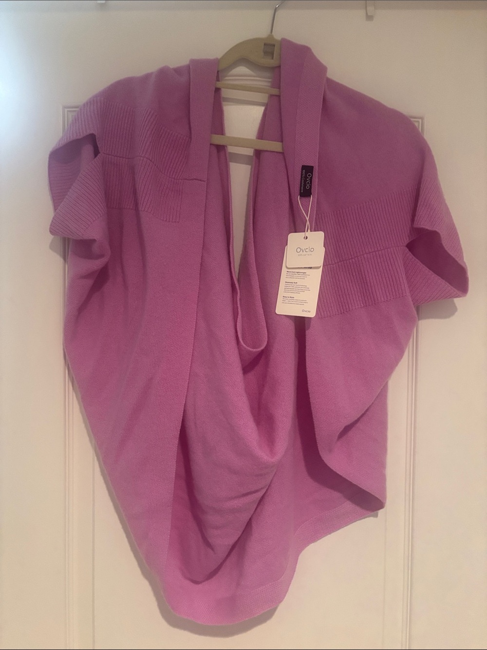 Lilac Open-Front Draped Sweater Wrap